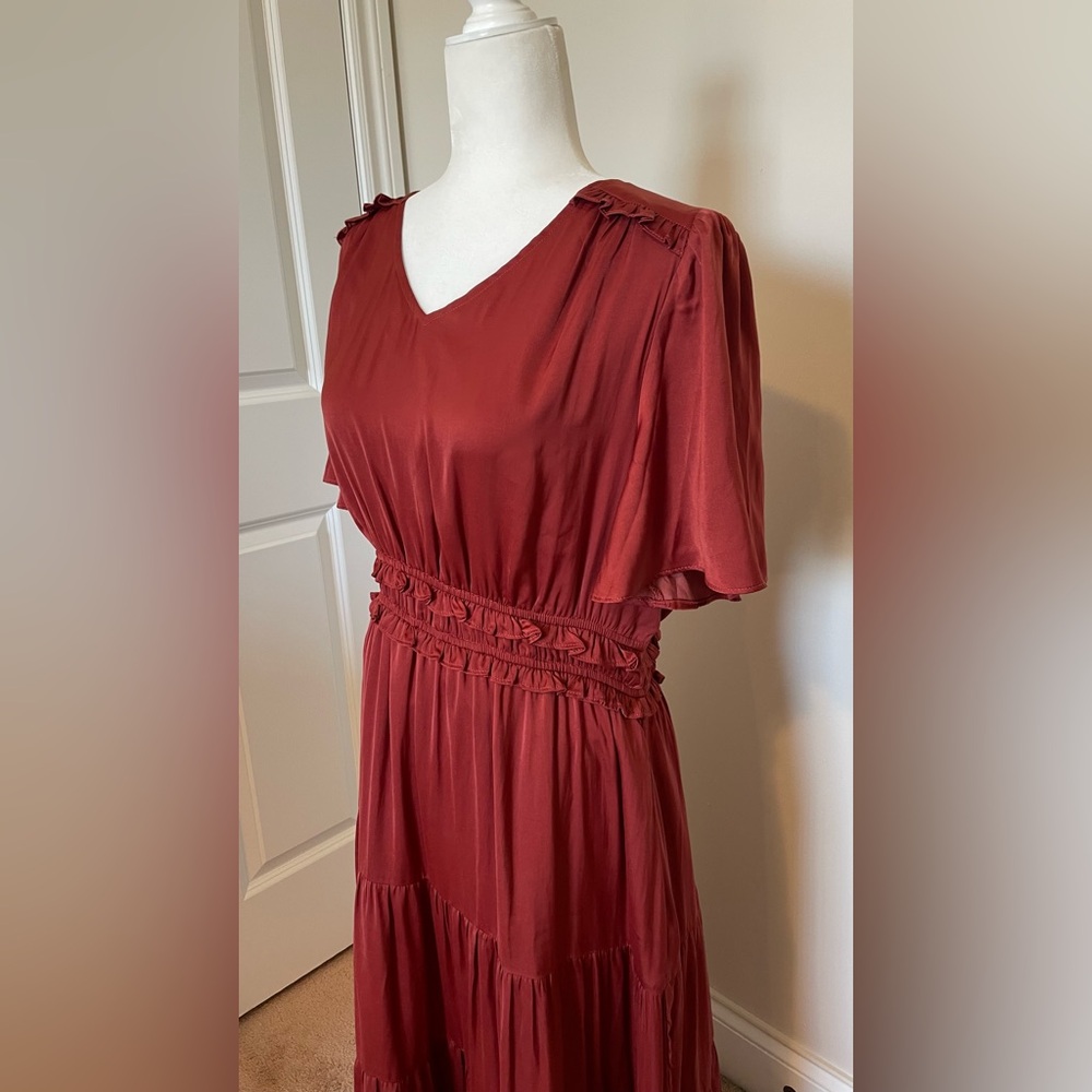 Tea n Rose Rust Midi Dress - Picture 3 of 12